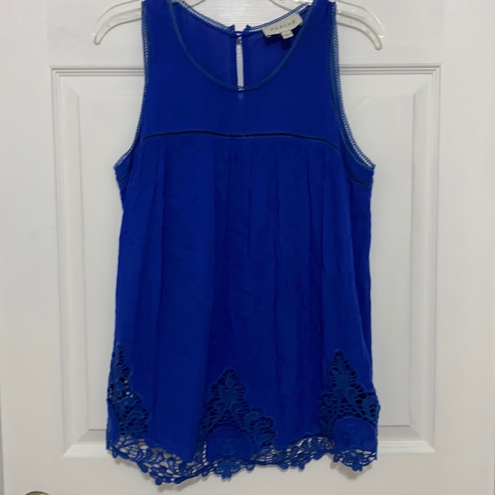 Beautiful blue sleeveless blouse